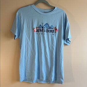 Adventure Awaits Light Blue Men's T-Shirt